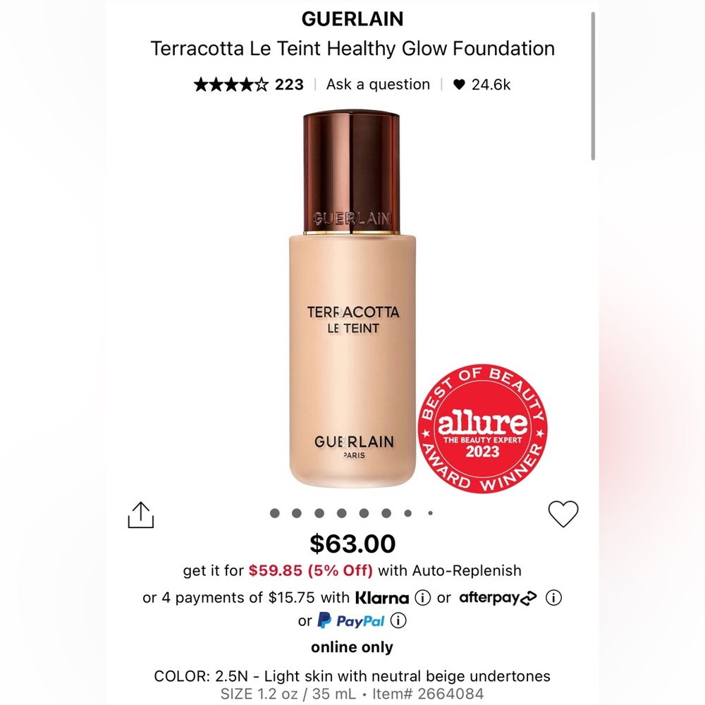Guerlain Terracotta Le Teint Foundation 2.5N